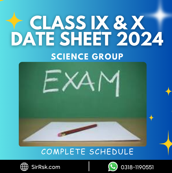 Matric EXAM’s Annual Date Sheet 2024